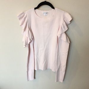 Club Monaco Cold Shoulder Ruffle Sweater/Top